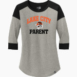 LAKE CITY HIGH SCHOOL TIGERS <span class="pdp-name-mascot">LAKE CITY TIGERS</span> New Era Ladies Heritage Blend 3/4-Sleeve Baseball Raglan Tee Front Thumbnail