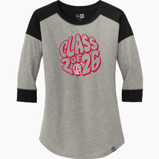 New Era Ladies Heritage Blend 3/4-Sleeve Baseball Raglan Tee