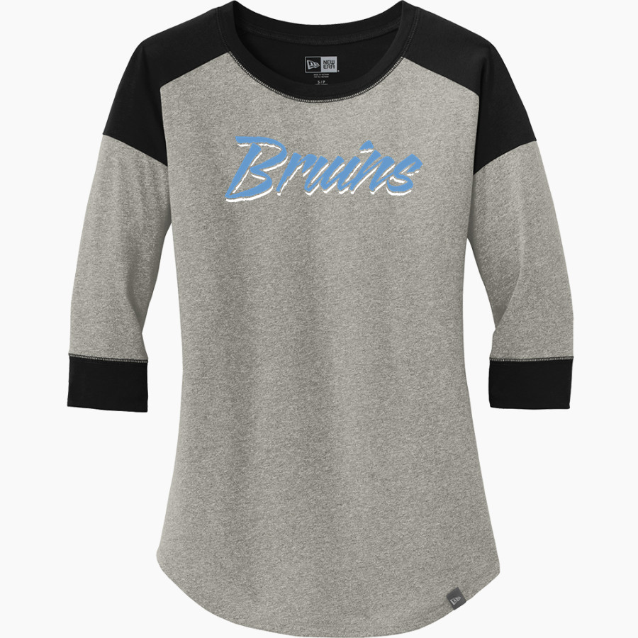 BARTLESVILLE HIGH SCHOOL BRUINS <span class="pdp-name-mascot">BARTLESVILLE BRUINS</span> New Era Ladies Heritage Blend 3/4-Sleeve Baseball Raglan Tee