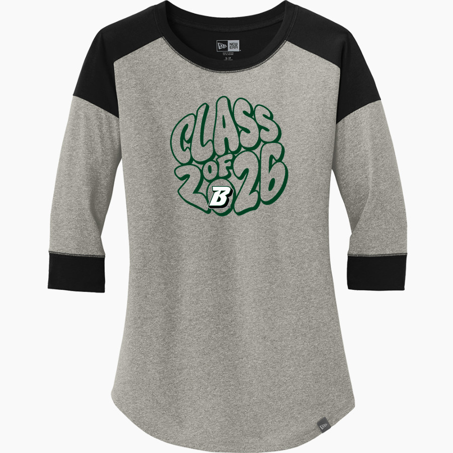 Binghamton University <span class="pdp-name-mascot">Binghamton Bearcats</span> New Era Ladies Heritage Blend 3/4-Sleeve Baseball Raglan Tee