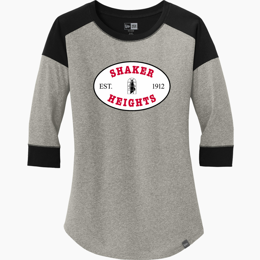 Shaker Heights Schools <span class="pdp-name-mascot">Shaker Heights</span> New Era Ladies Heritage Blend 3/4-Sleeve Baseball Raglan Tee