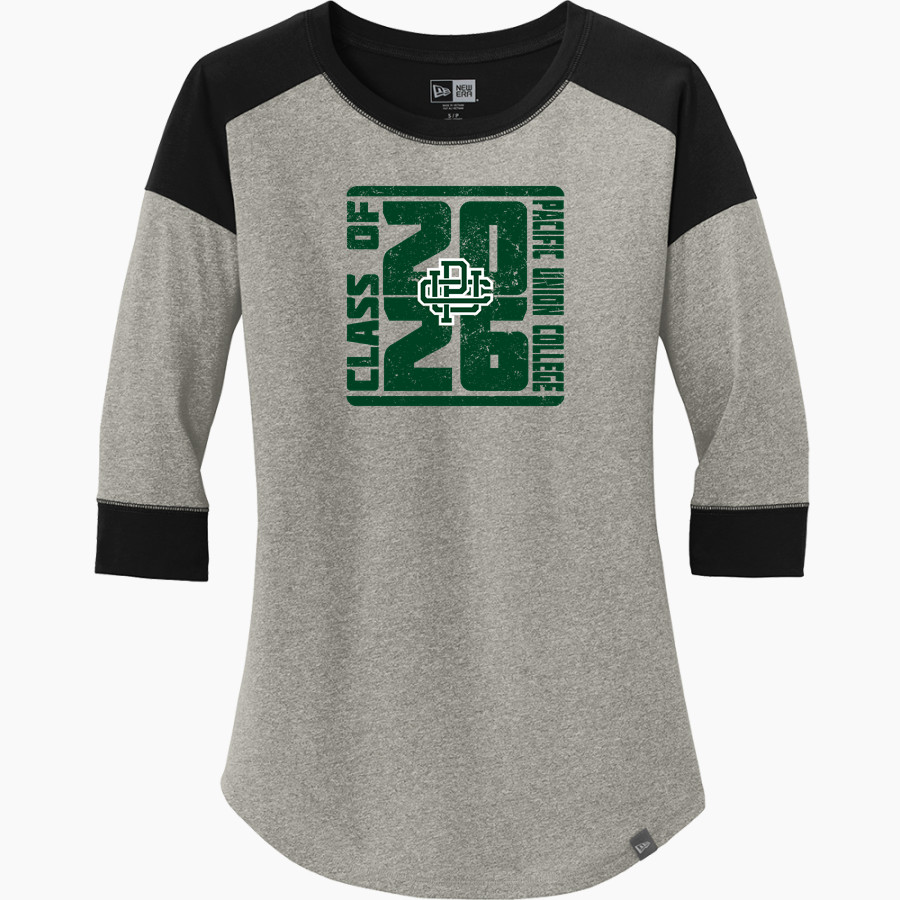 Pacific Union College Pioneers <span class="pdp-name-mascot">Pacific Union College Pioneers</span> New Era Ladies Heritage Blend 3/4-Sleeve Baseball Raglan Tee
