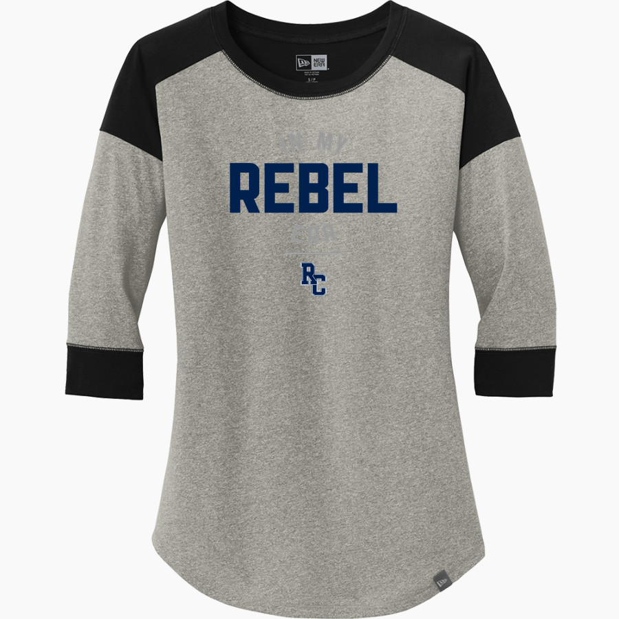 RITCHIE COUNTY HIGH SCHOOL REBELS <span class="pdp-name-mascot">RITCHIE COUNTY REBELS</span> New Era Ladies Heritage Blend 3/4-Sleeve Baseball Raglan Tee