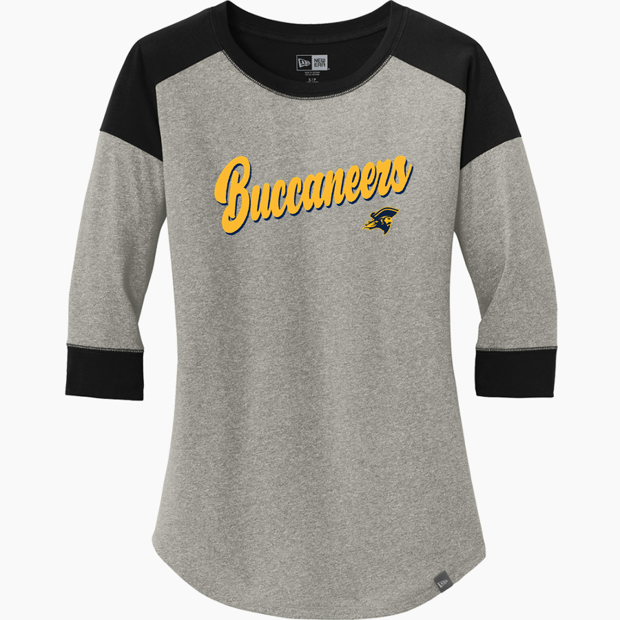 East Tennessee State University Buccaneers <span class="pdp-name-mascot">ETSU Buccaneers</span> New Era Ladies Heritage Blend 3/4-Sleeve Baseball Raglan Tee