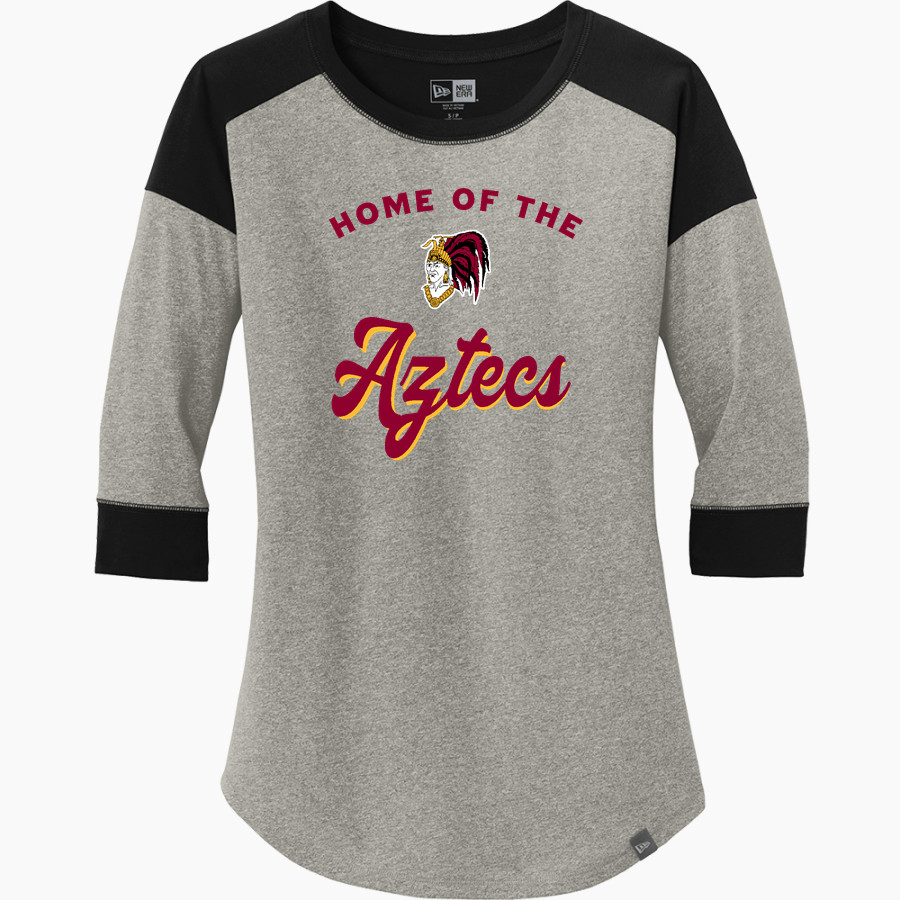 BARSTOW HIGH SCHOOL AZTECS <span class="pdp-name-mascot">BARSTOW AZTECS</span> New Era Ladies Heritage Blend 3/4-Sleeve Baseball Raglan Tee