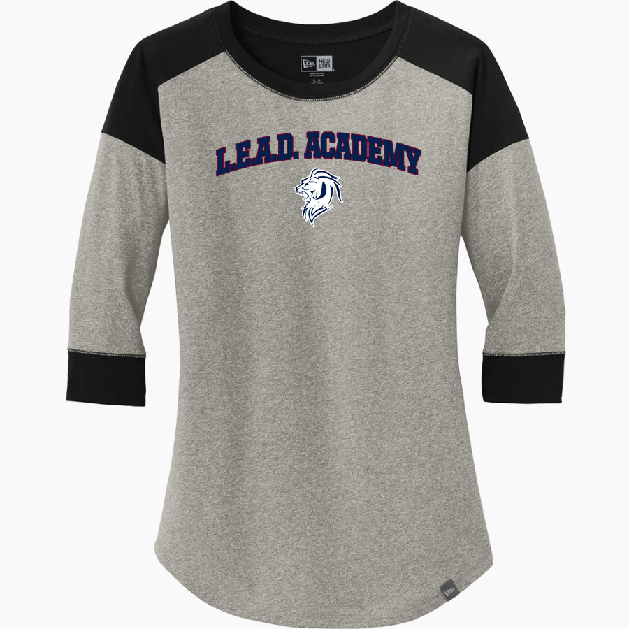L.e.a.d. Academy Lions New Era Ladies Heritage Blend 3/4-Sleeve Baseball Raglan Tee