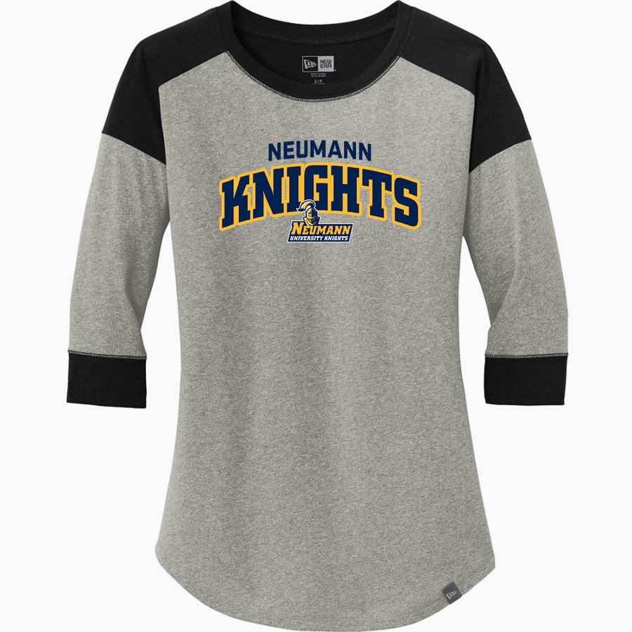 Neumann Knights <span class="pdp-name-mascot">NEUMANN UNIVERSITY KNIGHTS</span> New Era Ladies Heritage Blend 3/4-Sleeve Baseball Raglan Tee