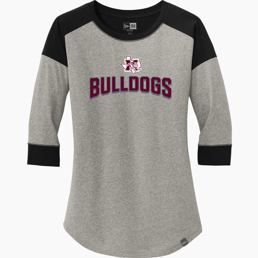 MILLSAP HIGH SCHOOL BULLDOGS <span class="pdp-name-mascot">MILLSAP BULLDOGS</span> New Era Ladies Heritage Blend 3/4-Sleeve Baseball Raglan Tee