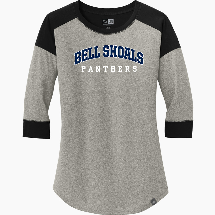 Bell Shoals Panthers <span class="pdp-name-mascot">Bell Shoals Panthers</span> New Era Ladies Heritage Blend 3/4-Sleeve Baseball Raglan Tee