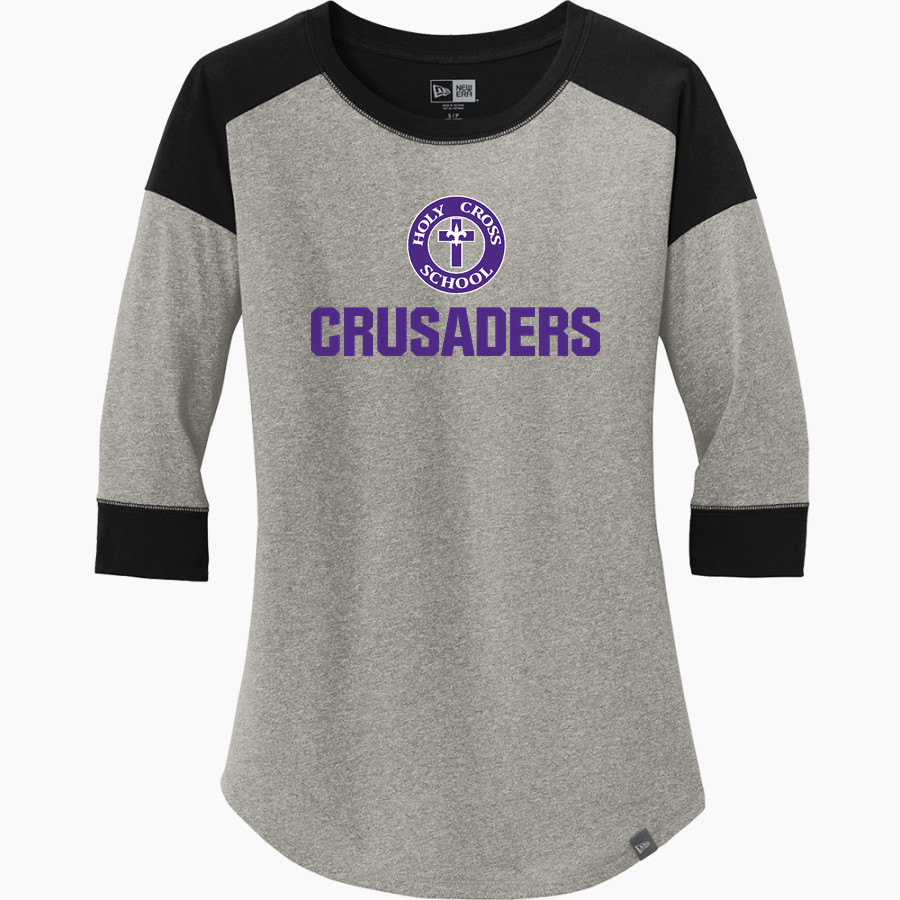 Holy Cross Crusaders <span class="pdp-name-mascot">Holy Cross School Crusaders</span> New Era Ladies Heritage Blend 3/4-Sleeve Baseball Raglan Tee