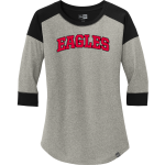 Godwin Eagles <span class="pdp-name-mascot">Godwin Eagles</span> New Era Ladies Heritage Blend 3/4-Sleeve Baseball Raglan Tee Front Thumbnail