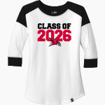 Milan Big Reds <span class="pdp-name-mascot">Milan Big Red</span> New Era Ladies Heritage Blend 3/4-Sleeve Baseball Raglan Tee Front Thumbnail