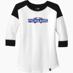 UW-Platteville PIONEERS ONLINE STORE <span class="pdp-name-mascot">UW-Platteville Pioneers</span> New Era Ladies Heritage Blend 3/4-Sleeve Baseball Raglan Tee Front Thumbnail