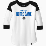 Notre Dame Bulldogs <span class="pdp-name-mascot">Notre Dame Bulldogs</span> New Era Ladies Heritage Blend 3/4-Sleeve Baseball Raglan Tee Front Thumbnail
