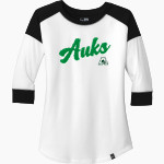 ARCHMERE ACADEMY AUKS <span class="pdp-name-mascot">ARCHMERE ACADEMY AUKS</span> New Era Ladies Heritage Blend 3/4-Sleeve Baseball Raglan Tee Front Thumbnail
