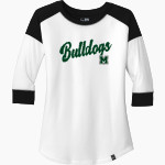 MELBOURNE HIGH SCHOOL BULLDOGS <span class="pdp-name-mascot">MELBOURNE BULLDOGS</span> New Era Ladies Heritage Blend 3/4-Sleeve Baseball Raglan Tee Front Thumbnail