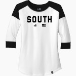South Trojans <span class="pdp-name-mascot">South Trojans</span> New Era Ladies Heritage Blend 3/4-Sleeve Baseball Raglan Tee Front Thumbnail