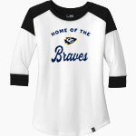 Grant County Braves The Official Online Store <span class="pdp-name-mascot">Grant County Braves</span> New Era Ladies Heritage Blend 3/4-Sleeve Baseball Raglan Tee Front Thumbnail