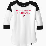 Central Decatur Cardinals New Era Ladies Heritage Blend 3/4-Sleeve Baseball Raglan Tee Front Thumbnail