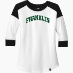 Franklin Quakers <span class="pdp-name-mascot">Franklin Quakers</span> New Era Ladies Heritage Blend 3/4-Sleeve Baseball Raglan Tee Front Thumbnail
