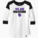 Rockford Regents <span class="pdp-name-mascot">Rockford Regents</span> New Era Ladies Heritage Blend 3/4-Sleeve Baseball Raglan Tee Front Thumbnail