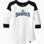 Saints Peter and Paul Sabres <span class="pdp-name-mascot">Saints Peter and Paul Sabres</span> New Era Ladies Heritage Blend 3/4-Sleeve Baseball Raglan Tee Front Thumbnail
