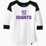 Ben Davis Giants <span class="pdp-name-mascot">Ben Davis Giants</span> New Era Ladies Heritage Blend 3/4-Sleeve Baseball Raglan Tee Front Thumbnail