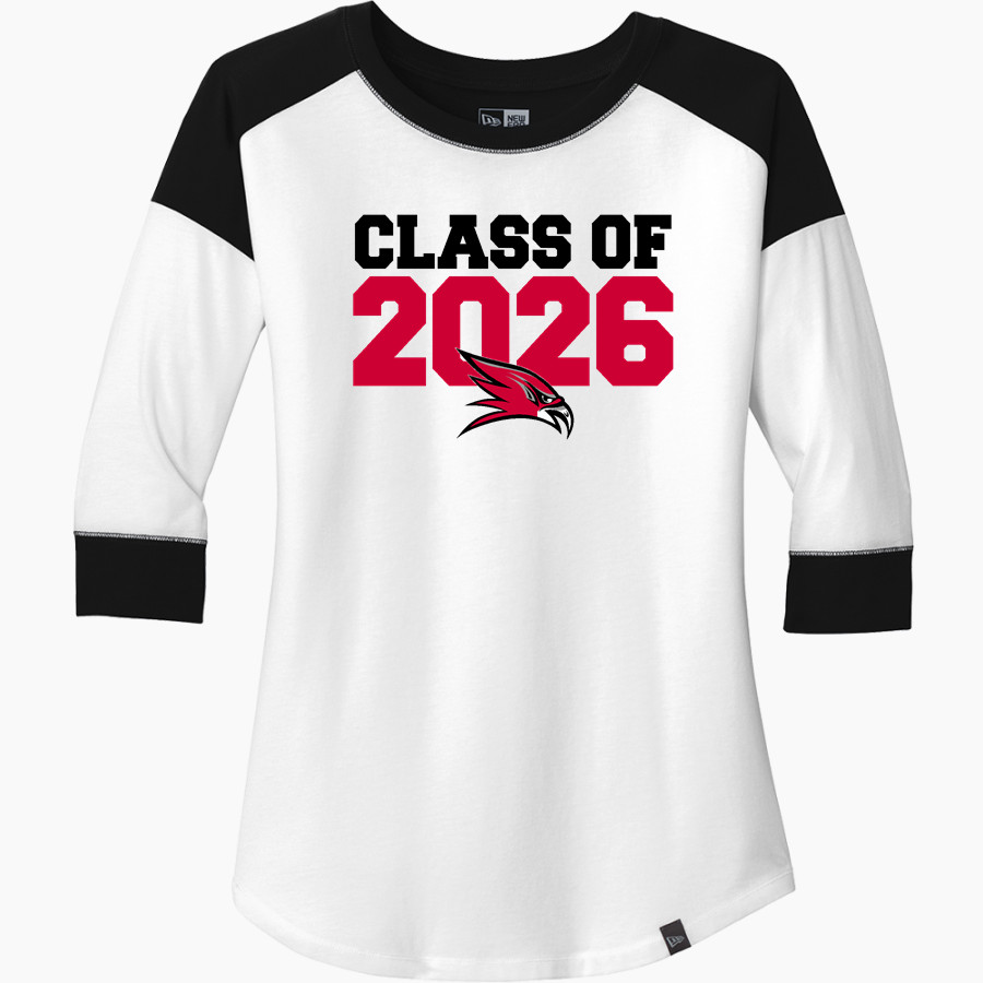 Milan Big Reds <span class="pdp-name-mascot">Milan Big Red</span> New Era Ladies Heritage Blend 3/4-Sleeve Baseball Raglan Tee