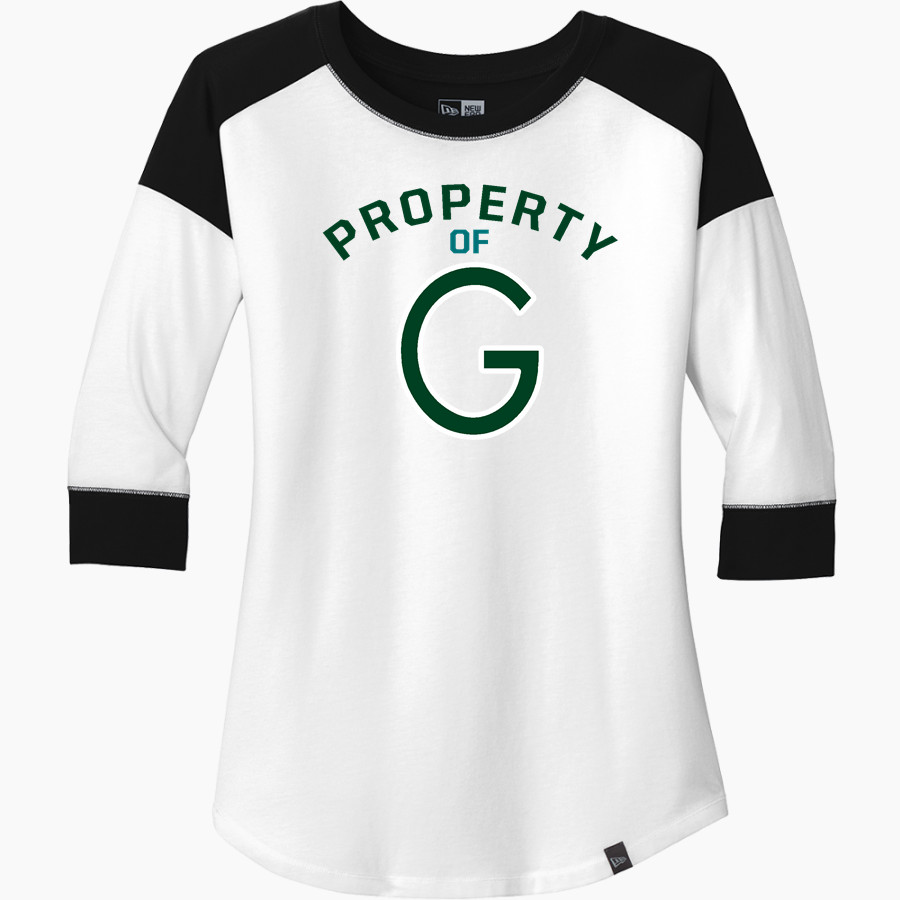 Farmington Glen Aquatic Club New Era Ladies Heritage Blend 3/4-Sleeve Baseball Raglan Tee