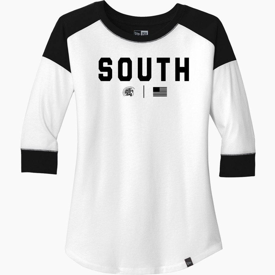 South Trojans <span class="pdp-name-mascot">South Trojans</span> New Era Ladies Heritage Blend 3/4-Sleeve Baseball Raglan Tee
