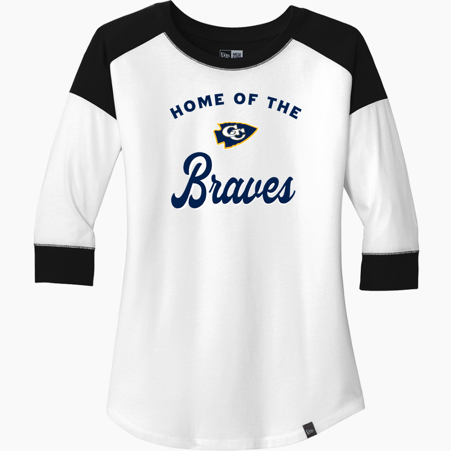 Grant County Braves The Official Online Store <span class="pdp-name-mascot">Grant County Braves</span> New Era Ladies Heritage Blend 3/4-Sleeve Baseball Raglan Tee