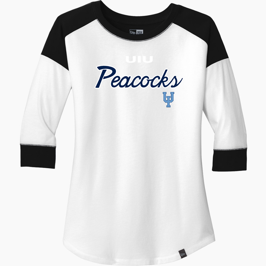 Upper Iowa University Peacocks <span class="pdp-name-mascot">UIU Peacocks</span> New Era Ladies Heritage Blend 3/4-Sleeve Baseball Raglan Tee