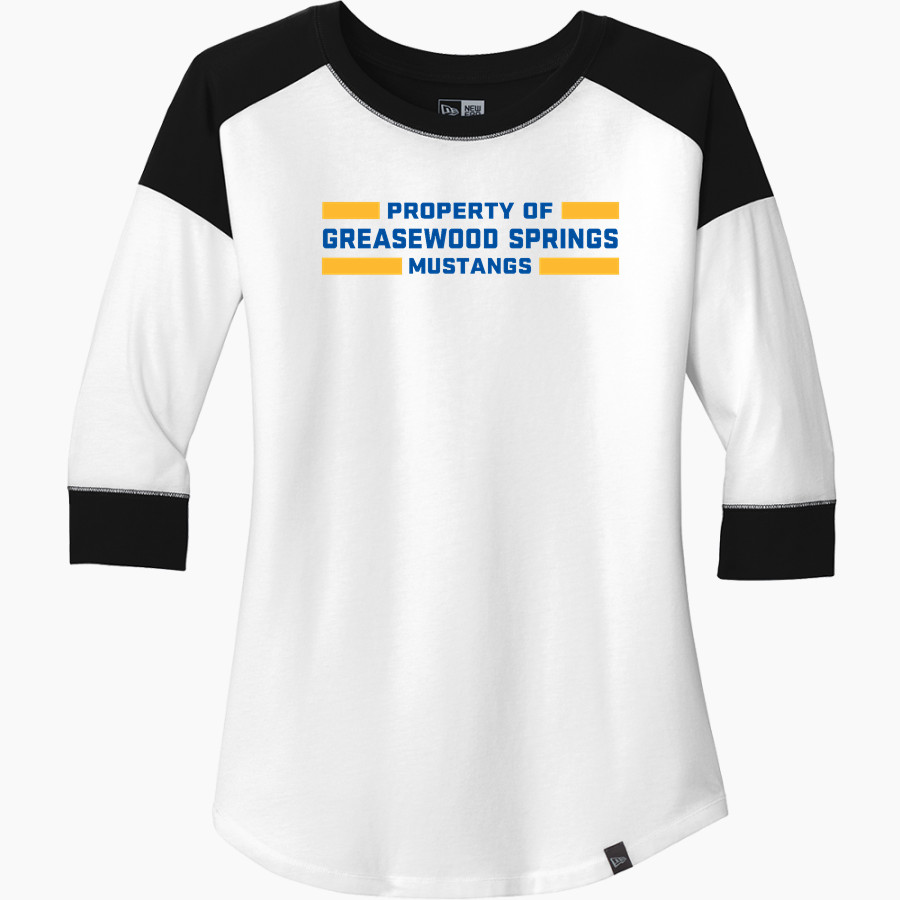 Greasewood Springs Community School Mustangs <span class="pdp-name-mascot">Greasewood Spring Community School Mustangs</span> New Era Ladies Heritage Blend 3/4-Sleeve Baseball Raglan Tee
