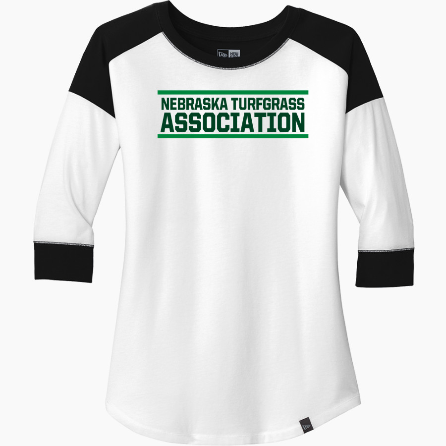 Nebraska Turfgrass Association Association <span class="pdp-name-mascot">Nebraska Turfgrass</span> New Era Ladies Heritage Blend 3/4-Sleeve Baseball Raglan Tee