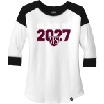 VIRGINIA EPISCOPAL SCHOOL BISHOPS <span class="pdp-name-mascot">VIRGINIA EPISCOPAL BISHOPS</span> New Era Ladies Heritage Blend 3/4-Sleeve Baseball Raglan Tee Front Thumbnail