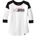 DARBY HIGH SCHOOL TIGERS <span class="pdp-name-mascot">DARBY TIGERS</span> New Era Ladies Heritage Blend 3/4-Sleeve Baseball Raglan Tee Front Thumbnail