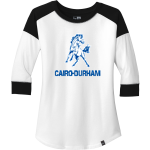 Cairo-Durham Mustangs <span class="pdp-name-mascot">Cairo-Durham Mustangs</span> New Era Ladies Heritage Blend 3/4-Sleeve Baseball Raglan Tee Front Thumbnail