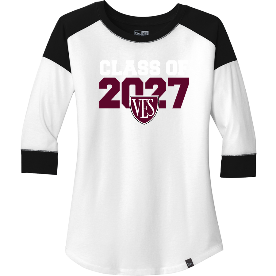 VIRGINIA EPISCOPAL SCHOOL BISHOPS <span class="pdp-name-mascot">VIRGINIA EPISCOPAL BISHOPS</span> New Era Ladies Heritage Blend 3/4-Sleeve Baseball Raglan Tee