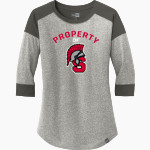 SPRINGFIELD SPARTANS The Online Store <span class="pdp-name-mascot">SPRINGFIELD SPARTANS</span> New Era Ladies Heritage Blend 3/4-Sleeve Baseball Raglan Tee Front Thumbnail