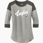 Legacy Eagles <span class="pdp-name-mascot">Legacy Charter Eagles</span> New Era Ladies Heritage Blend 3/4-Sleeve Baseball Raglan Tee Front Thumbnail
