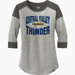 Central Valley Thunder New Era Ladies Heritage Blend 3/4-Sleeve Baseball Raglan Tee Front Thumbnail