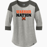 Mohonasen Warriors <span class="pdp-name-mascot">Mohonasen Warriors</span> New Era Ladies Heritage Blend 3/4-Sleeve Baseball Raglan Tee Front Thumbnail