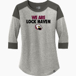 Lock Haven Bald Eagles <span class="pdp-name-mascot">Lock Haven University Bald Eagles</span> New Era Ladies Heritage Blend 3/4-Sleeve Baseball Raglan Tee Front Thumbnail