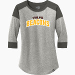 Valparaiso Beacons <span class="pdp-name-mascot">Valparaiso Beacons</span> New Era Ladies Heritage Blend 3/4-Sleeve Baseball Raglan Tee Front Thumbnail