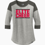 Elite Cheer Online Store <span class="pdp-name-mascot">Elite Cheer</span> New Era Ladies Heritage Blend 3/4-Sleeve Baseball Raglan Tee Front Thumbnail