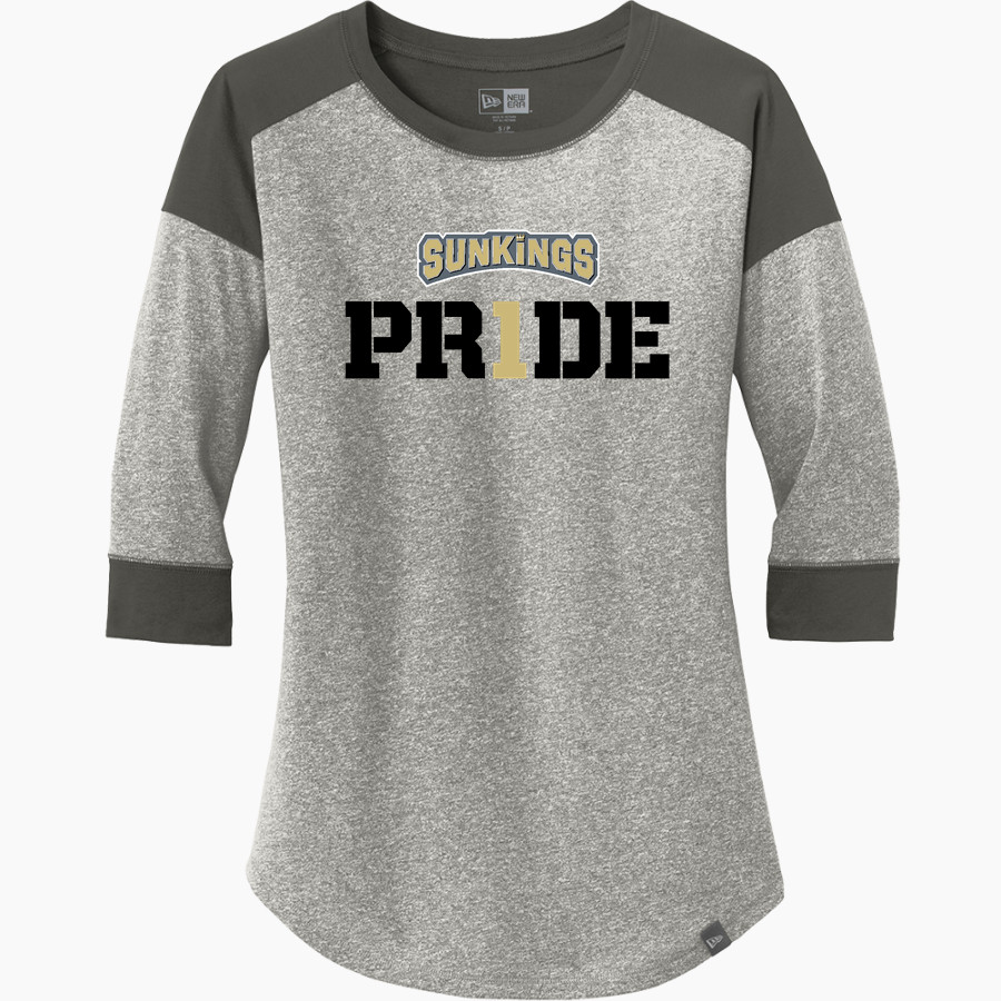 Yakima Sunkings Sunkings New Era Ladies Heritage Blend 3/4-Sleeve Baseball Raglan Tee