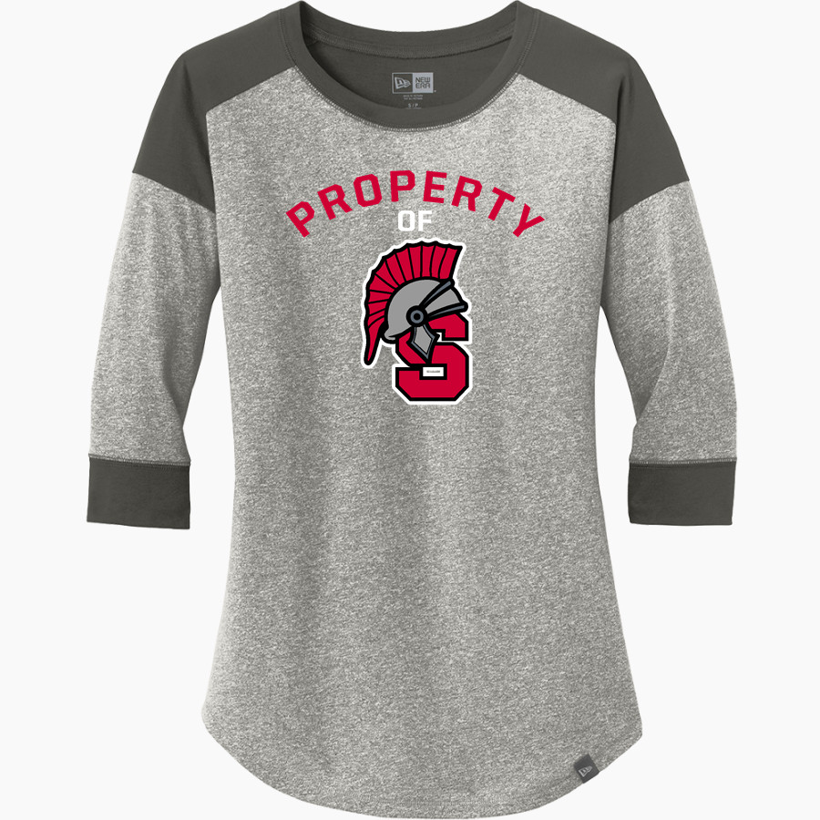 SPRINGFIELD SPARTANS The Online Store <span class="pdp-name-mascot">SPRINGFIELD SPARTANS</span> New Era Ladies Heritage Blend 3/4-Sleeve Baseball Raglan Tee