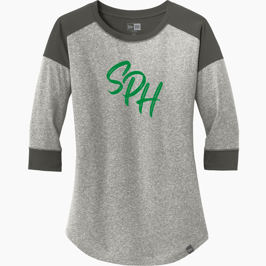 St. Patrick of Heatherdowns Irish <span class="pdp-name-mascot">St. Patrick of Heatherdowns Irish</span> New Era Ladies Heritage Blend 3/4-Sleeve Baseball Raglan Tee