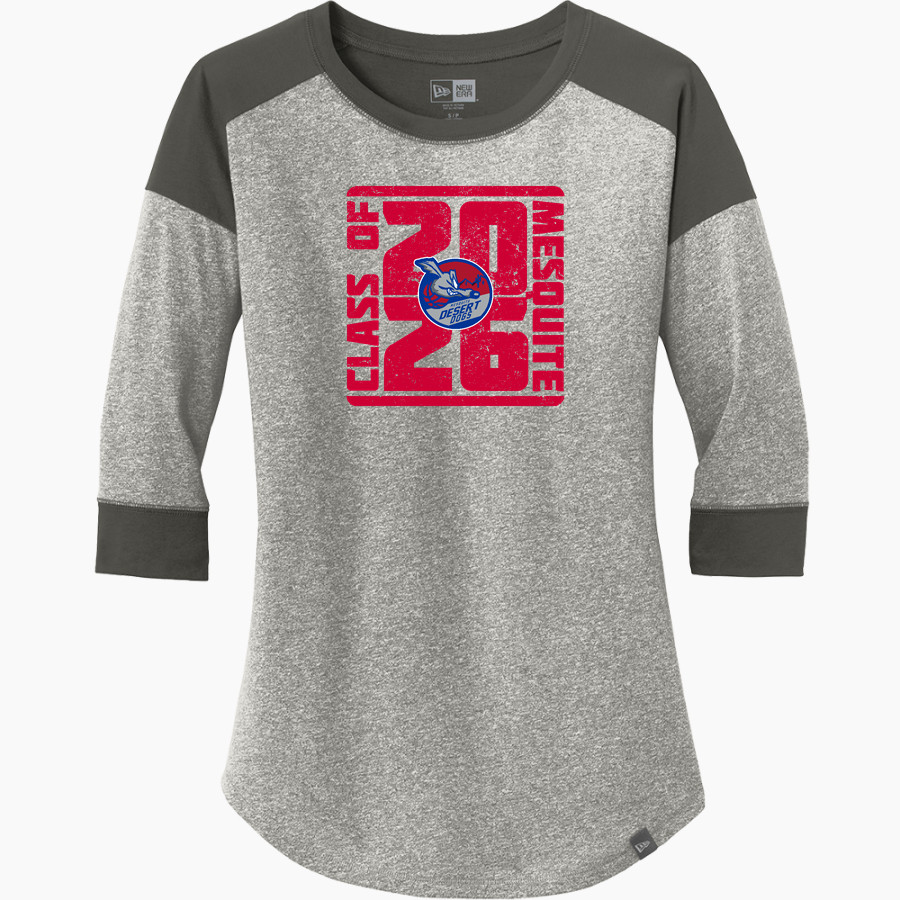 Mesquite Desert Dogs New Era Ladies Heritage Blend 3/4-Sleeve Baseball Raglan Tee