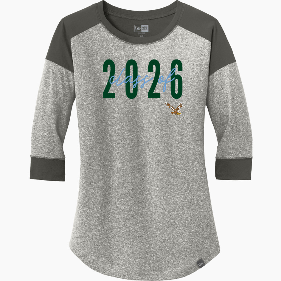 Evergreen Lutheran Eagles <span class="pdp-name-mascot">Evergreen Lutheran Eagles</span> New Era Ladies Heritage Blend 3/4-Sleeve Baseball Raglan Tee